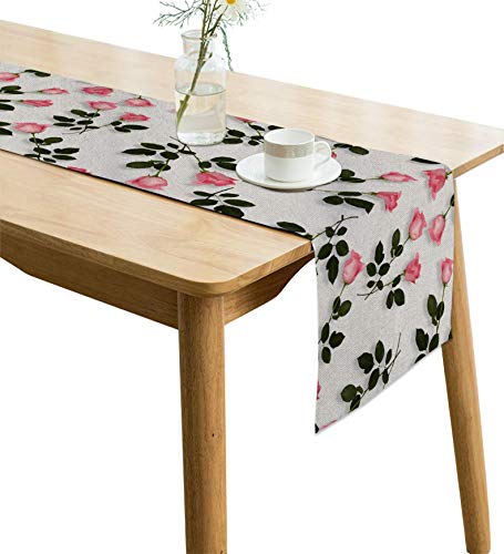 Image of Handmade Jute Table Runner for 4 Seater, Heat Resistant & Non-Slip Dining Table Runner, Natural Rustic Farmhouse Decor for Dining, Coffee & Centre Table, 12 x 60 Inches AATR0054