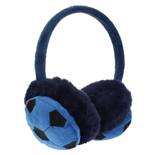 Practical Boy Winter Ear Warmer Comfortable Football Style Earmuffs Outdoor Cold Weather Protection Blue Black