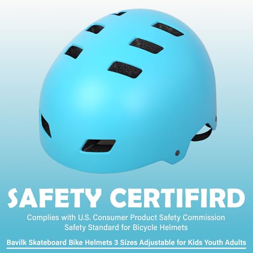Image of Skateboard Bike Helmet,3 Sizes for Adults Youth Teen Kids Toddler | Adjustable for Men Women Boys Girls,Safety Certified Multi-Sport for Scooter Skate Bicycle Skating Rollerblading
