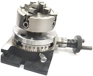 3"/ 80 Mm Small Milling Rotary Table With 70 Mm 4 Jaw Independent Chuck & Back Plate + Fixing Tnuts Bolts (With 70 Mm 4 Jaw Independent)