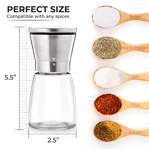 image for Kitchen-GO Pepper Grinder or Pepper Mill, Manual Salt Grinder Refillab