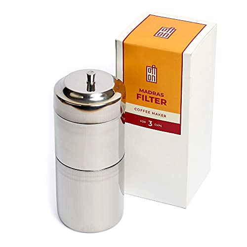Image of NION Monsoon Malabar Coffee Powder (250gm) + Filter Coffee Maker Machine | Coarse Grind | South Indian Authentic Robusta & Chicory Blend | Combo Pack | Starter Kit