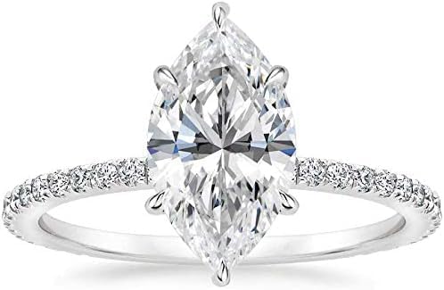 IGI Certified Marquise Cut Lab Grown Diamond Ring, 1–5 Carat E–F VVS1–VVS2 Engagement Ring, 10K 14K 18K Solid Gold Wedding Anniversary Ring for Women