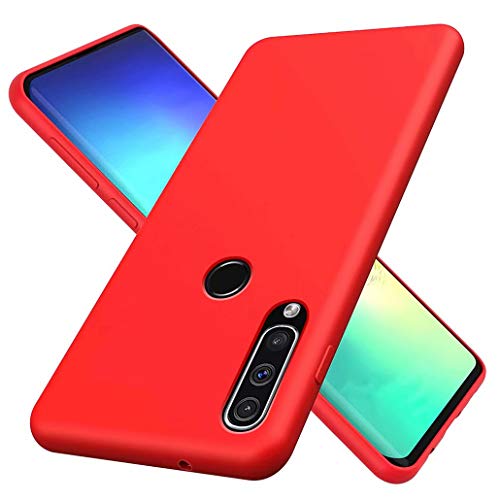 CRABOT Compatible con Huawei Honor 9 Lite Silicona Lquida Caso Cubierta de Goma Anti-cada Resistente a Los Araazos Carcasa del Telfono+1*(Protector de Pantalla Gratuito)-Rojo