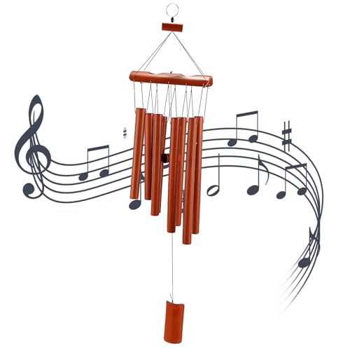 Bamboo Wind Chimes 8 Tubes Wind Chimes for Outside Musical Bells Outdoor & Indoor Sympathy Bamboo Outdoors for Garden Yard Patio