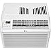 LG 6,000 BTU Window Air Conditioner, 115V, Cools 250 Sq.Ft. for Bedroom, Den, Living Room, Quiet Operation, with Remote, 2 Cooling & Fan Speeds, 2-Way Air Deflection, Auto Restart, White