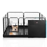 PJYuCien Dog Playpen Plus Storage Bag, 24" H 8 Panels Puppy Pen with Square Bottom, Heavy Duty Dog Fence for Puppies/Small Dogs