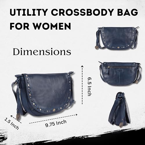 Genuine Italian Leather Boho Studded Crossbody Shoulder Bag - Stylish, Durable, & Perfect for Everyday Use for women3