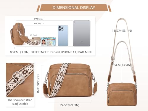 Miniatura 5 de Muiikola Bolso Bandolera Para Mujer, Bolso Cruzado Para Mujer, Pequeño, De Piel Sintética, Bandolera Para Mujer Con Correa De Hombro Verstelbaar