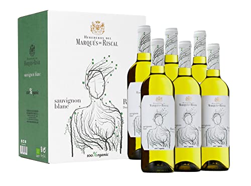 Marqués de Riscal - vino blanco Sauvignon Blanc Denominación de Origen Rueda, variedad 100% Sauvignon, 100% Orgánico - caja de 6 botellas de 75cl