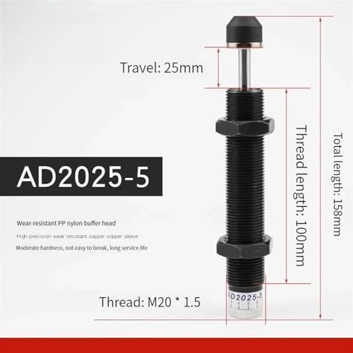 Vérin pneumatique amortisseur hydraulique AD1425 AD2025 pression d'huile