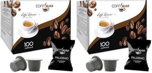 COFFISANO 100 Capsule di Caffè Compatibili con Nespresso Miscela Palermo