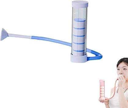 Lung Exerciser Device,Natural Lung Trainer,Adjustable Resistance Breathing Trainer for Adults and Child,Enhanced Lung Capacity Blue