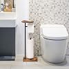 Porte-Rouleau Papier Toilette Sur Pied Avec Étagère - 4 Réserves, Design Moderne Noir Mat