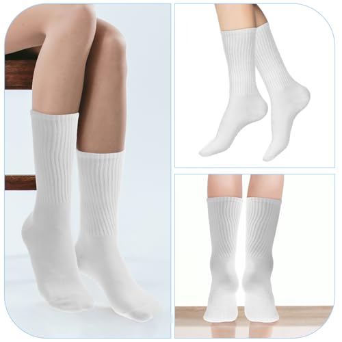 3 Pairs Yoga Socks with Grips for Women, Milky white Pilates Socks Crew Length Ballet Barre Sock Sticky Workout Hospital Non-slip Sock with Grips for Yoga Barre Hospital Workout Girl Women2
