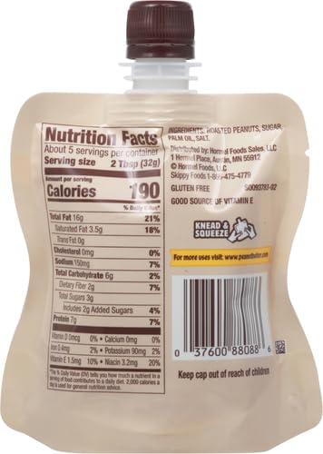 Image of SKIPPY Squeeze Natural Creamy Peanut Butter, 6 Ounce (Pack of 2)