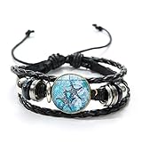 ★ Alta calidad: La pulsera está bien hecha, hecha de cuero de alta calidad, cuentas, y la hebilla de la pulsera se puede desmontar y ensamblar por sí misma, lo que es duradero. El colgante está hecho de aleación de zinc. No harán que su piel sea verde, roja o con picazón.