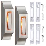 Enhon 2 Pack Metal Doorbell Push Button, Heavy Duty Metal Door Bell Button, Garage Doorbell with Warm LED Light Compatible with Wire Doorbell...