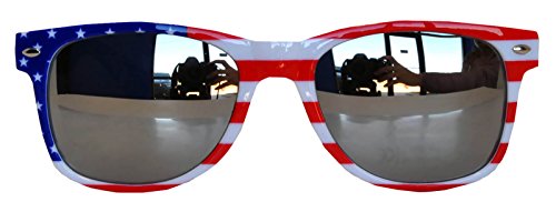Image of OWL Classic American Flag Sunglasses USA Patriot Colored Lens 4th of July