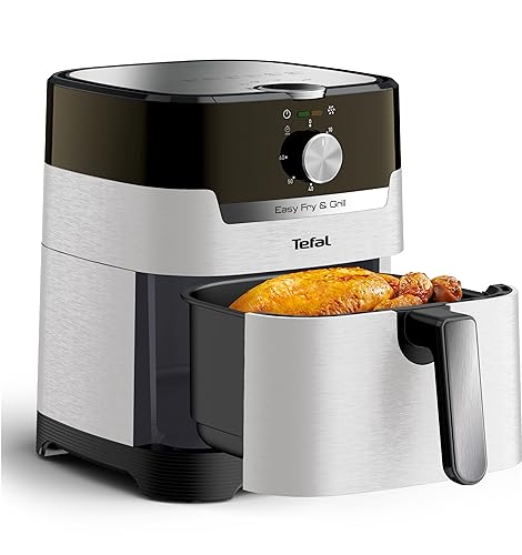 Tefal EY501A Easy Fry & Grill Freidora de aire caliente | 4,2 L de capacidad | Tecnología 2 en 1 | Tecnología Extra Crisp | Ahorro de energía | Tecnología de parrilla | Temporizador | Nube, Blanco