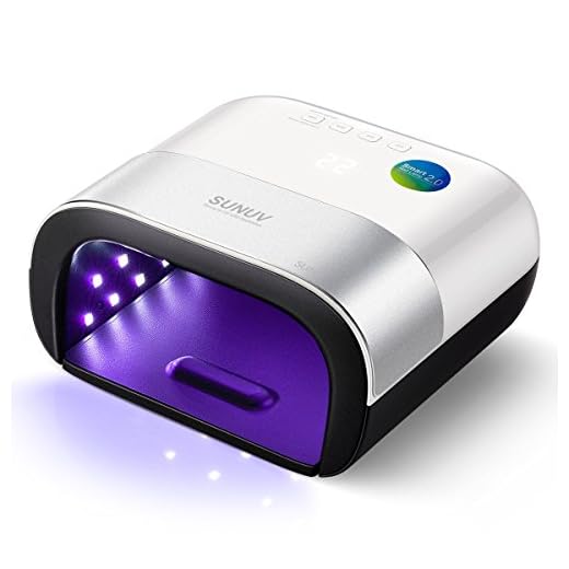 SUNUV 48W UV LED Professional Nail Lamp for Gel Nail Polish Curing UV light Nail Dryer 5 Fingernails & Toenails with Sensor, 39 PCS LED Beads SUN3 Gift for Woman Mom Girl