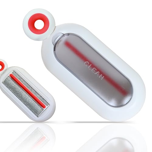 Image of Lint Roller Resuable for Clothes, Magic Self- Cleaning Pet Hair Remover for Cats Dogs Fur, Portable Washable Pet Hair Removal Tool Brush for Curtain, Carpet, Bedding, Sofa, Couch, White