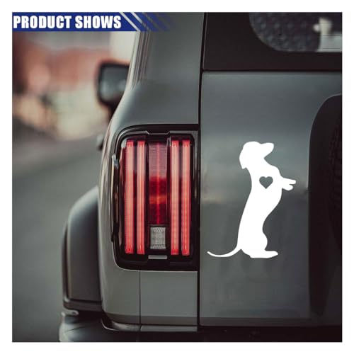 Image of 5.5 inch Dachshund Heart Dog Vinyl Decal, Waterproof Car Bumper Sticker for Car, Truck, Wall, Laptop (White)