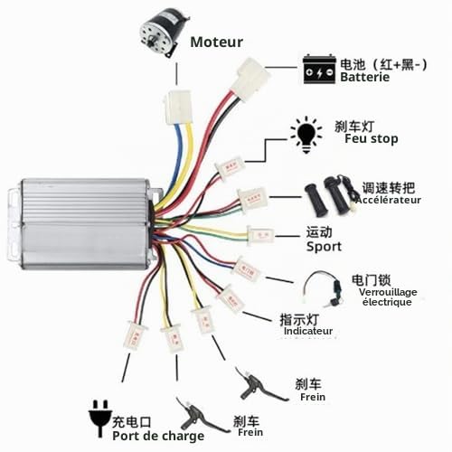 Keenso Contrôleur de vitesse d'accélérateur 36 V multifonction 1000 W pour scooter électrique, vélo électrique, vélo et tricycle