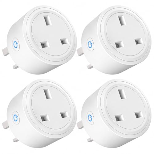 SKY-TOUCH 4 PACK WiFi Smart Plug 16A Smart Outlet Plug Socket Compatible with Alexa Smart Life APP Wireless Remote Control with Remote Control & Voice Control Timer Function No Hub Required