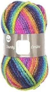 Fabfinds Ombre Yarn Knitting Wool Yarn Soft Chunky for Scarf Crochet Rainbow Yarn 100g (Bright Ombre, 1)