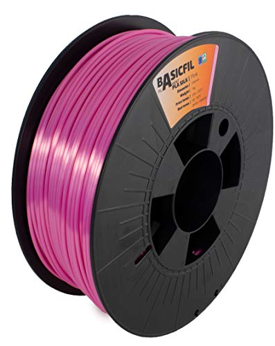 BASICFIL PLA SILK 2.85mm, 1 kg, 3D printing filament, Pink