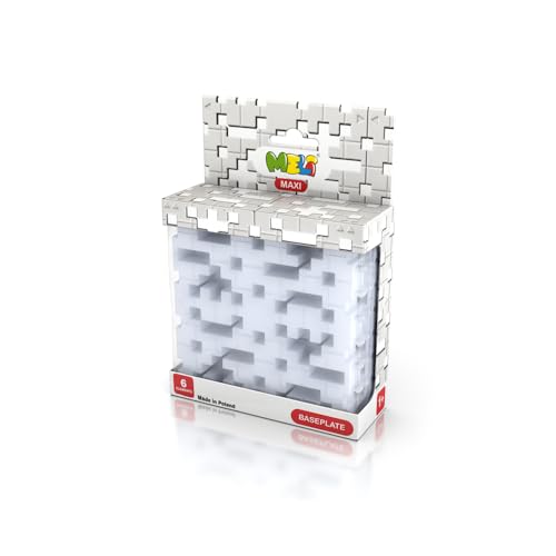 Meli Maxi Grundplatte Grau | 6 Bausteine 14x14 cm | Perfekte Basis für kreative Konstruktionen | Steckbausteine kompatibel Maxi | Fördert Motorik & Kreativität | Robustes Material langlebigen