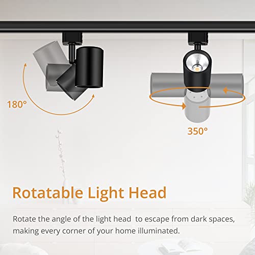Lediary 7W Dimmable H Type Track Lighting Heads, 650Lm,3000K, Cri90+, Led Track Light Heads With Adjustable Lampheads, Led Track Light For Accent Retail Kitchen Artwork, 24°Beam Angle-Pack Of 6 #TOP2
