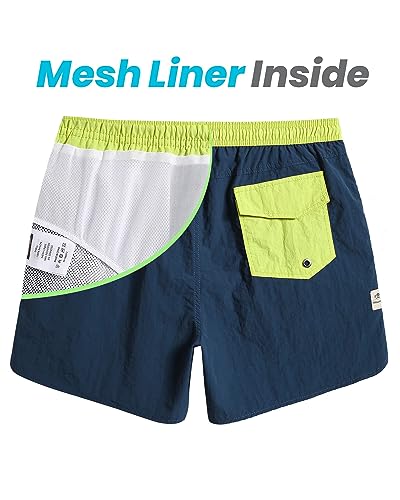 Image of maamgic Mens Swim Trunks 5 inch with Mesh Lining Quick Dry Bathing Suits for Men Swim Shorts Swimwear