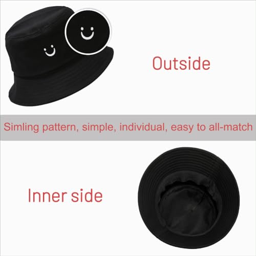 Image of Cotton Bucket Hat for Women Men Summer Travel Sun Beach Bucket Cap, Unisex Outdoor Fisherman Hat