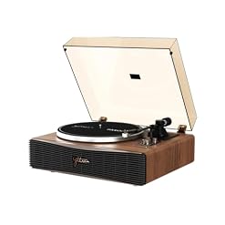 Paron Record Player Vintage Turntable for Vinyl Records with Built-in Speakers Bluetooth Retro Phonograph Wood Walnut - Les Beatles, Paul McCartney, John Lennon, RIngo Starr, George Harrison
