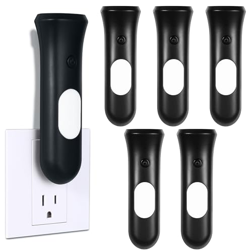 Image of ROSSEX 4 in 1 Emergency Lights for Home Power Failure, 6 Pcs Rechargeable LED Flashlight Plug in Wall, Automatic Turn-On Power Outage Night Light Flashlight for Hurricane Preparedness Items, Black