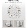 Rotating Wall Outlet Extender with Night Light, SUPERDANY 3 AC Outlet ...