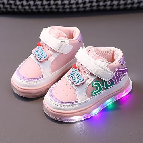 Baby Shoes Infant Boy Girl Children Shoes Sports Shoes Light Shoes Small White Shoes Light Board Canvas Denim Shoes (Pink, 23)3