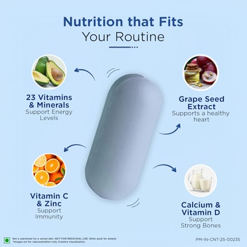 Image of Centrum Men - Multivitamin Tablet for Men | With 23 Vital Nutrients including Zinc, Magnesium, Vitamin B, C, D, Calcium for Energy, Immunity, Muscles and Overall Health | Veg - 50 tablets