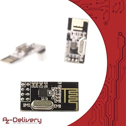 AZDelivery 5 x NRF24L01 + 2.4GHz Wireless RF Transceiver Module compatible with Arduino and ESP8266 Including E-Book!