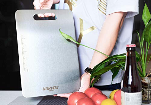 Korvos Stainless Steel Cutting Boards For Kitchen, Heavy Duty Chopping Board, Butcher Block Board For Meat, Cheese, Vegetable #TOP5