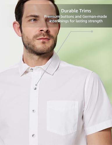 Image of Symbol Premium Men's Cotton Poplin Casual Shirt - Regular Fit | Half Sleeve | Pure Cotton (Available in Plus Sizes)