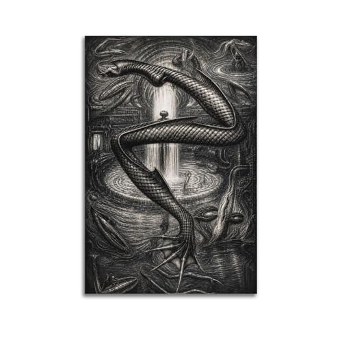 Póster de surrealismo H.R. Giger en lienzo neutro de 40x60 cm para decoración de salón