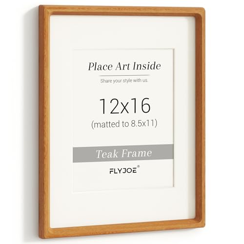 Picture Frame, USA-Sourced Hardwood Photo Frame, Teak, 12x16, Set of 2