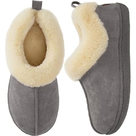 HomeTop Women's Faux Wool Closed-back Slippers Cover