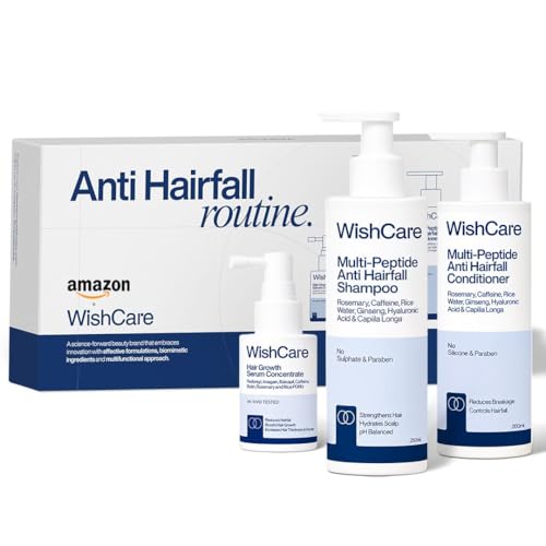 Image of WishCare Anti Hairfall Kit, Complete Hairfall Control & Hair Growth Routine | Hair Growth Serum, Anti Hairfall Shampoo & Conditioner, Reduces Hairfall & Boosts Hair Growth, 30ml+250ml+200ml (Pack of 3)