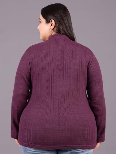 Image of HIFZAA Plus Size Sweater for Womens Woolen Full Sleeve Cardigan 3XL 4XL 5XL 6XL
