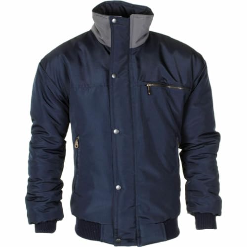 Gillicci Men's Warm Padded Bomber Jacket, Navy Blue, L