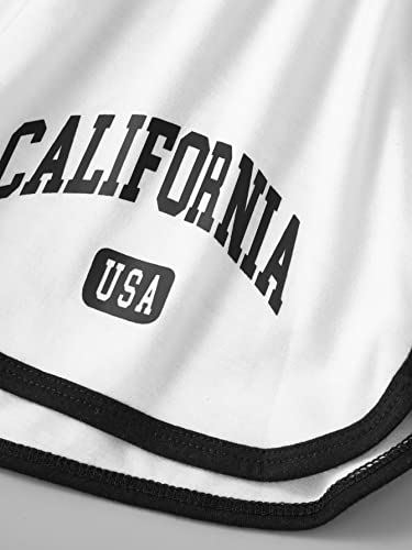 SHENHE Girl's 3 Piece Letter Graphic Elastic High Waisted Track Dolphin Shorts4